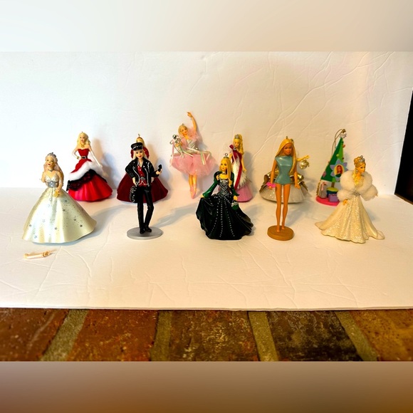 Other - Collection Of Barbie Holiday Tree Ornaments Lot Of 11 Various Years No Boxes